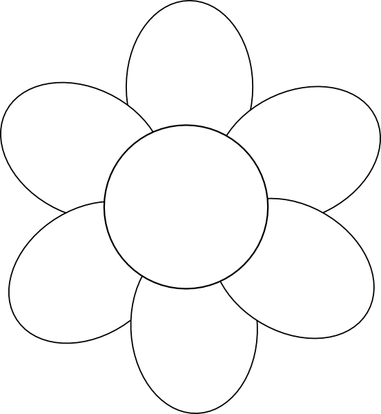 Flower Six Petals Black Outline clip art - vector clip art online ...