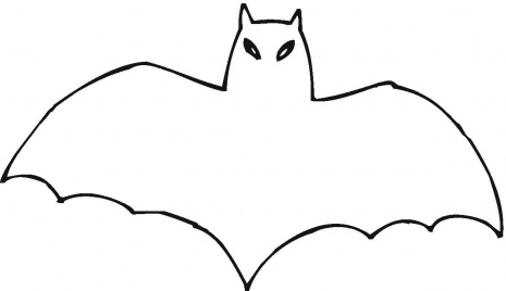 A Bat Outline coloring page | Super Coloring