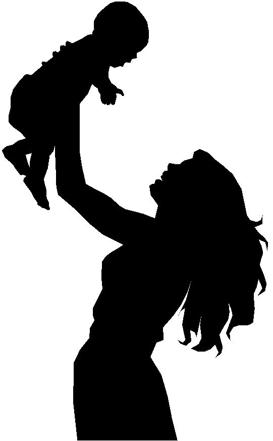 Mother holding baby silhouette clipart - ClipartFox