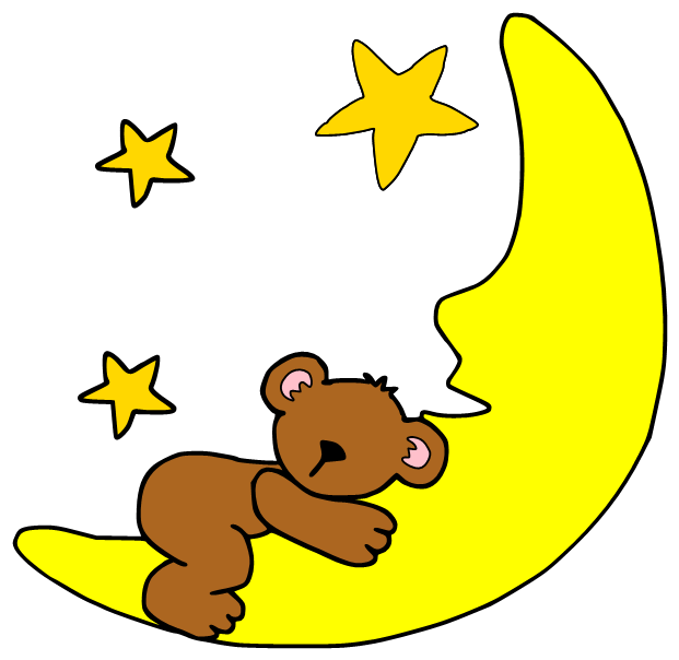 Baby Sleeping On Moon Clipart