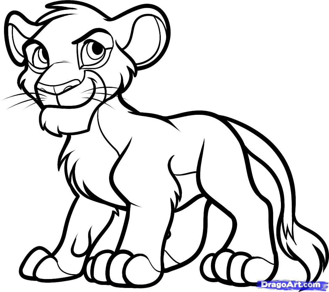 How to Draw Simba from The Lion King, Step by Step, Disney ...