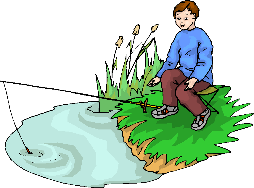 Man next to river clipart