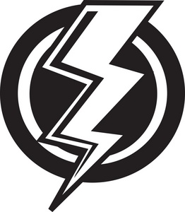 Lightning Clipart Image - Clipart Illustration of a Black and ...