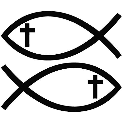 Amazon.com: Jesus Christ Cross Fish Symbol Mirror - Message Decal ...