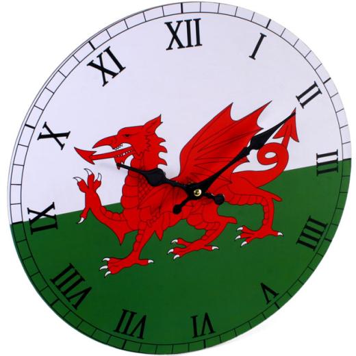 Welsh Dragon Flag Clock | Something Different | Welsh Dragon Flag ...