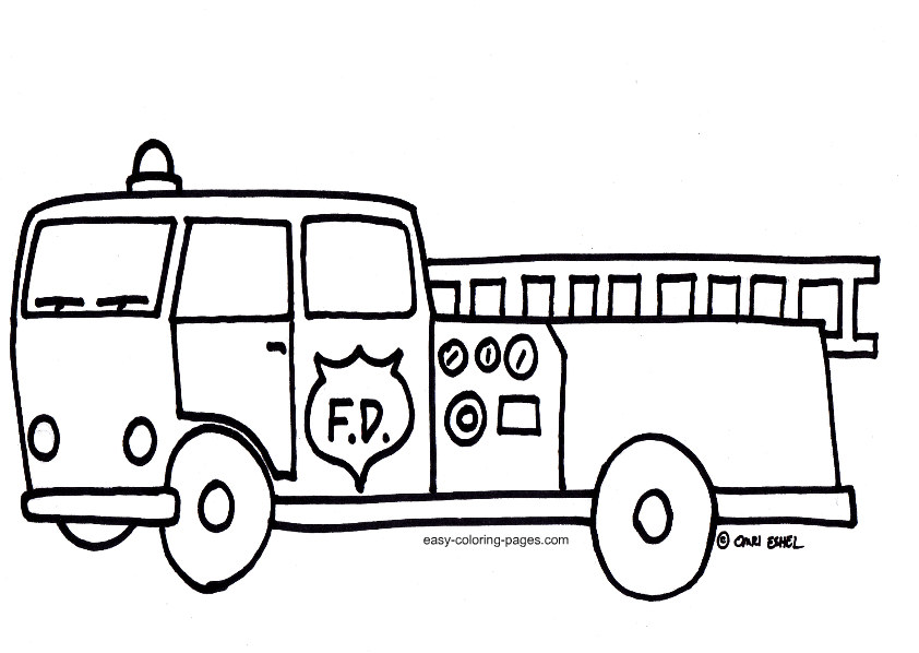 fire truck clipart black and white - photo #5
