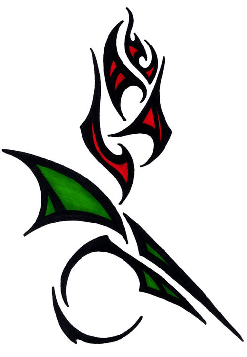 Tribal Art Rose Clipart - Free to use Clip Art Resource