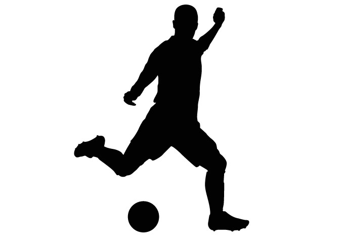 Soccer player silhouette clipart