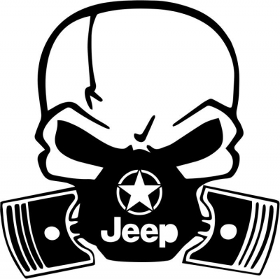Skull Piston Gas Mask Jeep Vinyl Decal Sticker