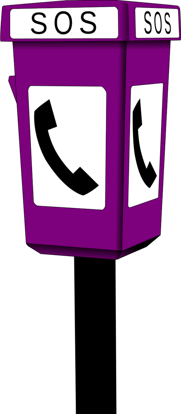phone booth with SOS sign - vector Clip Art