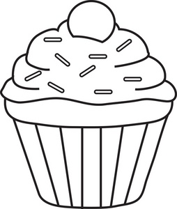Clipart cup cake outline