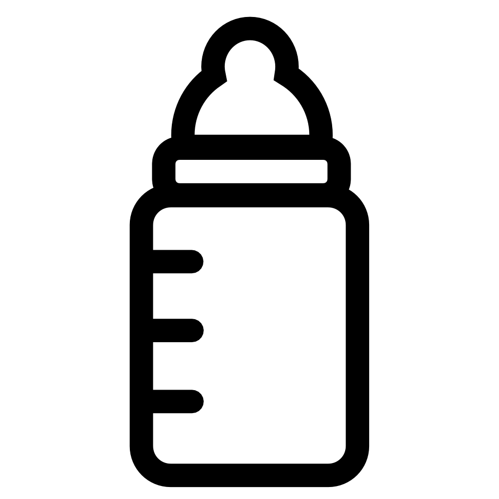Baby bottle clip art black and white