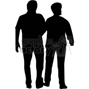 Silhouette free clipart of 2 men