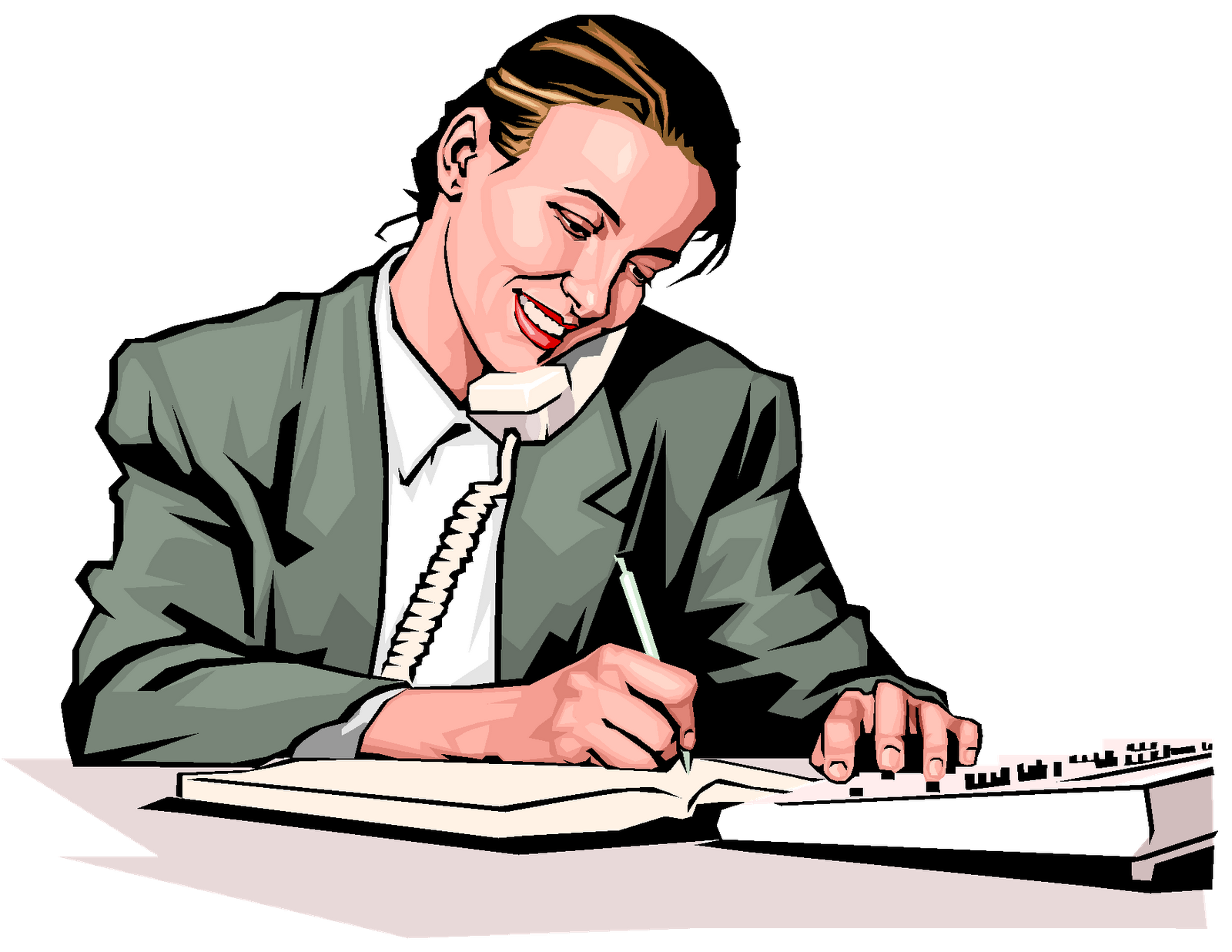 Clipart of man on telephone