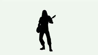 Silhouette of rock guitar player on musical background Motion ...