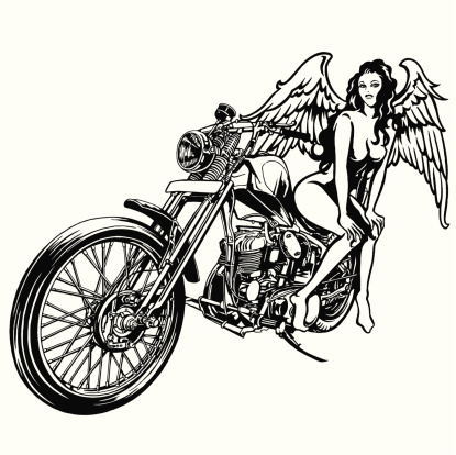 Cartoon Of A Sexy Woman On Motorcycle Clip Art, Vector Images ...