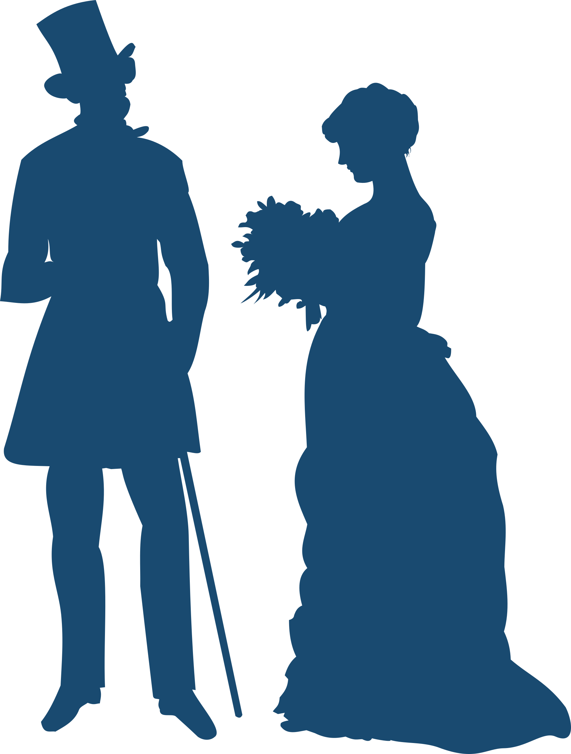 Old fashioned people clipart