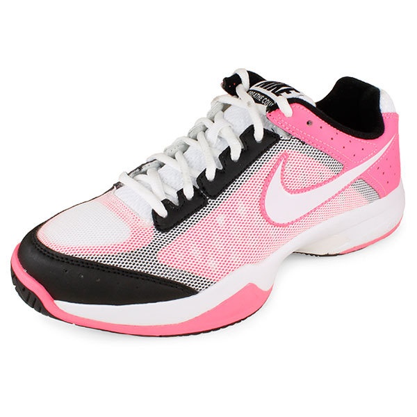 Women`s Air Cage Court Tennis Shoes Pure White/Polarized Pink