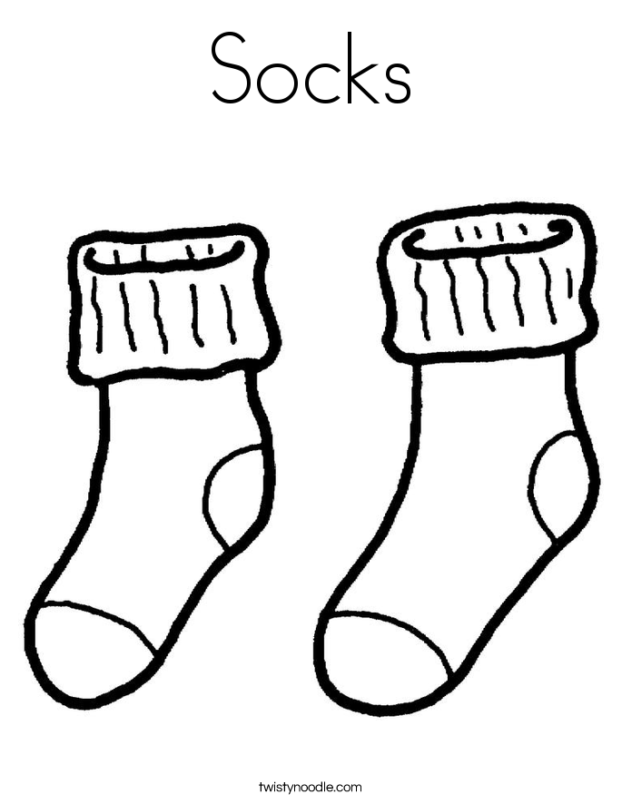 Socks Coloring Page - Twisty Noodle