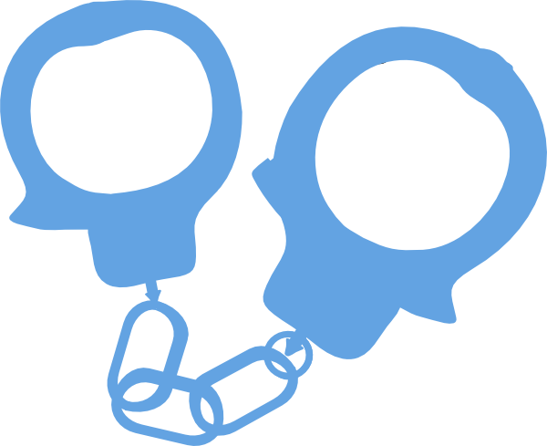 Handcuffs Police Blue Clip Art - vector clip art ...