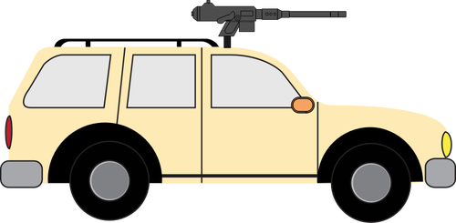 Army truck with weapon | Public domain vectors