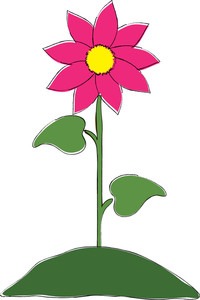 Wildflower Clipart Image - clip art illustration of a pink flower ...