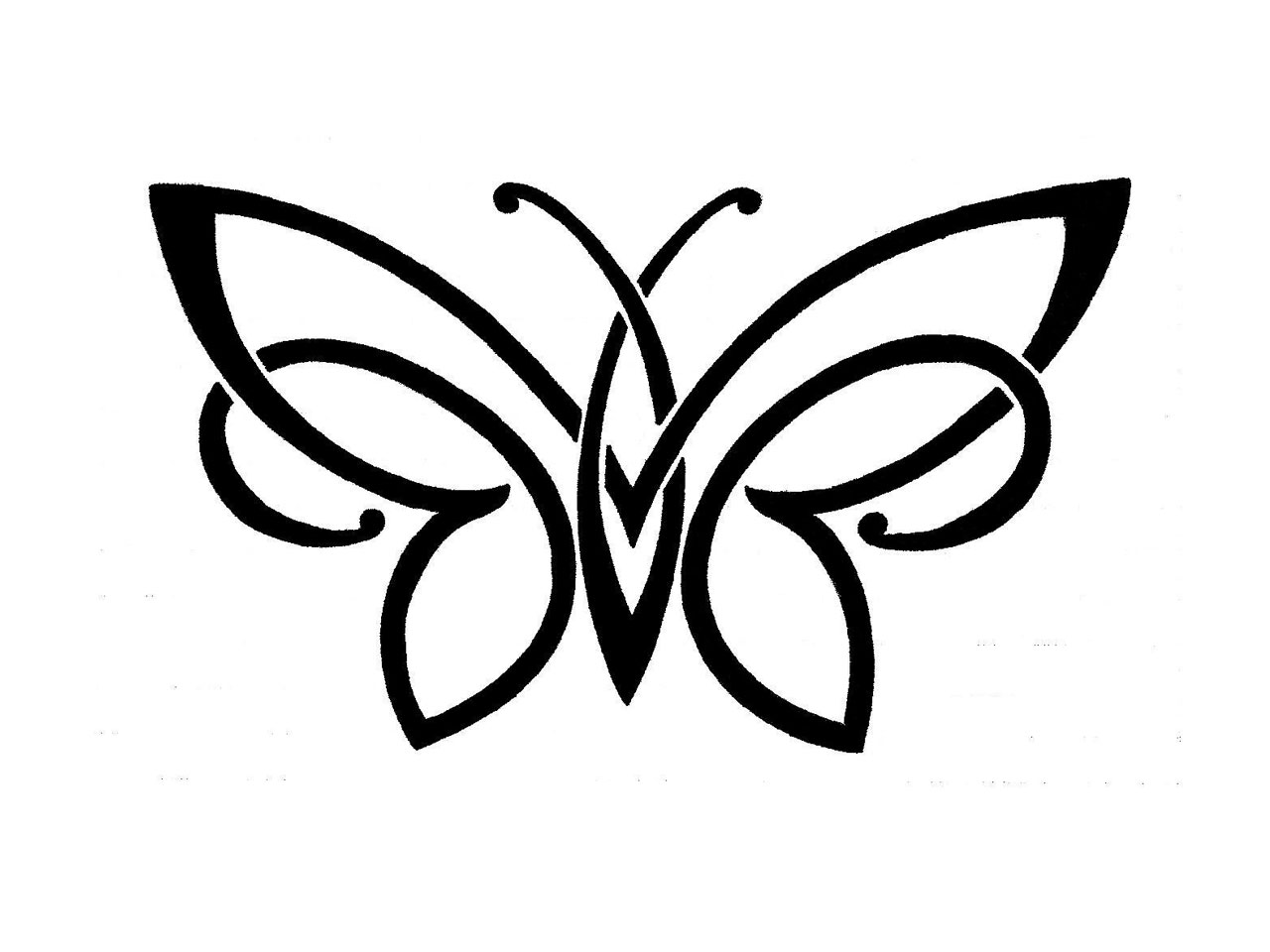 Simple Tribal Butterfly Drawings - ClipArt Best