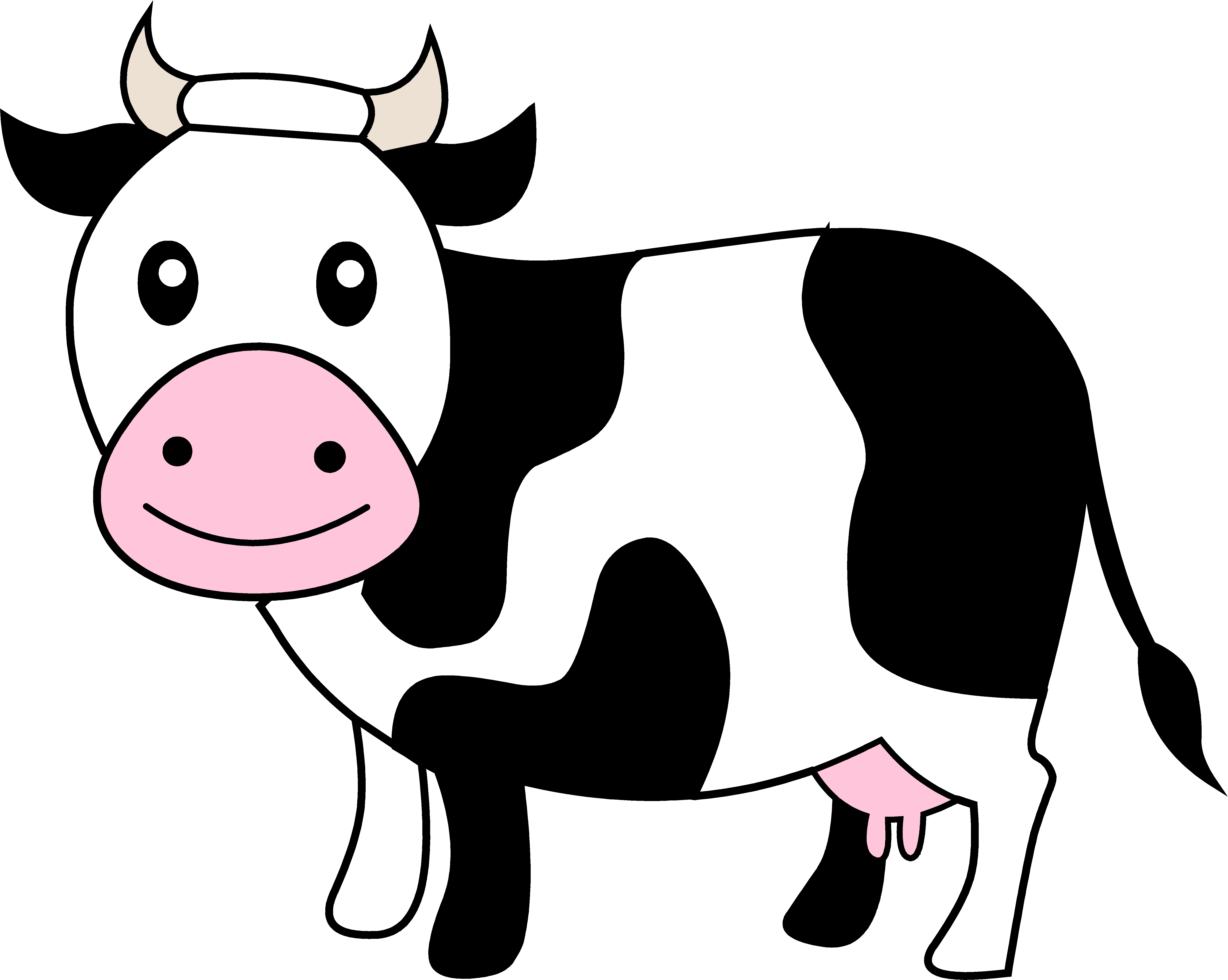 Cow clipart vector cute simple outline