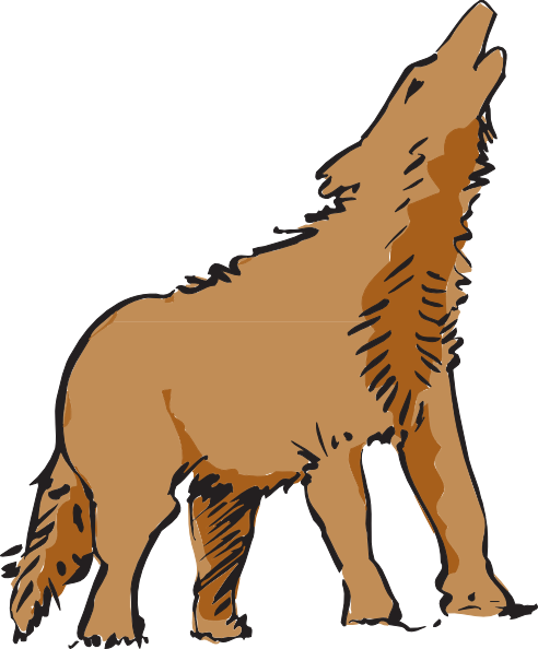 Howling coyote clip art clipart image #31734