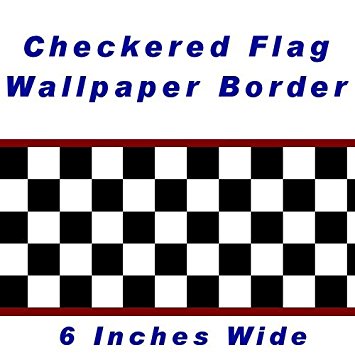 Checkered Flag Cars Nascar Wallpaper Border-6 Inch (Red Edge ...