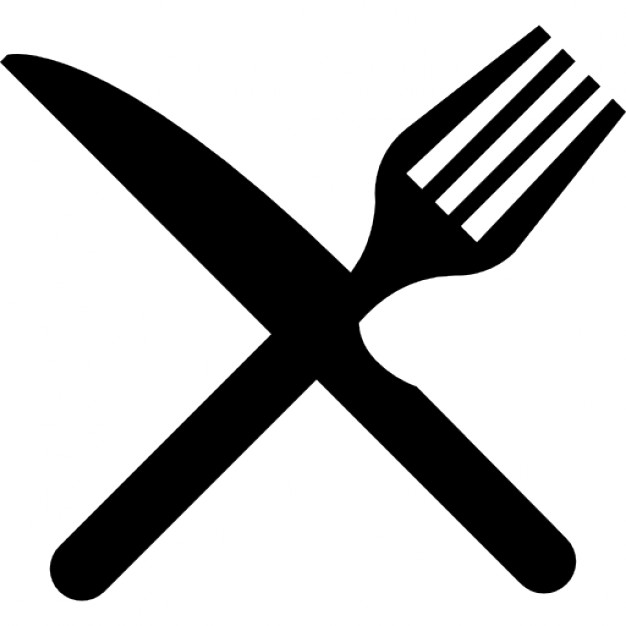 Fork and knife in cross Icons | Free Download