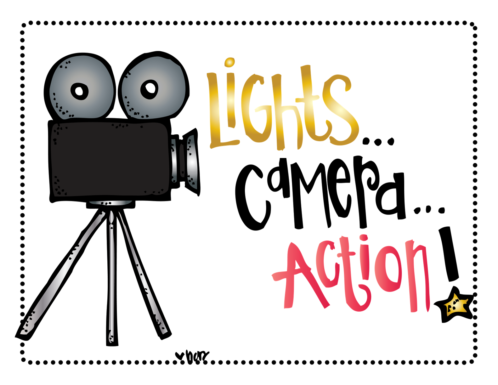 Lights camera action clip art