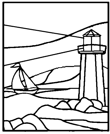Lighthouse Light House Stained Glass Stepping Stone Patterns