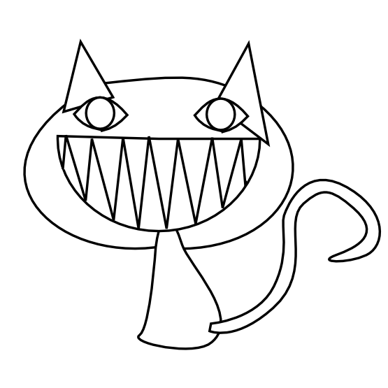Cat Smile 3 Black White Line Art Scalable Vector Graphics SVG ...