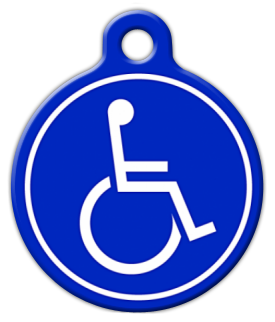 Handicapped Symbol Pet ID Tag | Dog Tag Art