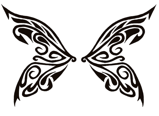 Butterfly wings black and white clipart