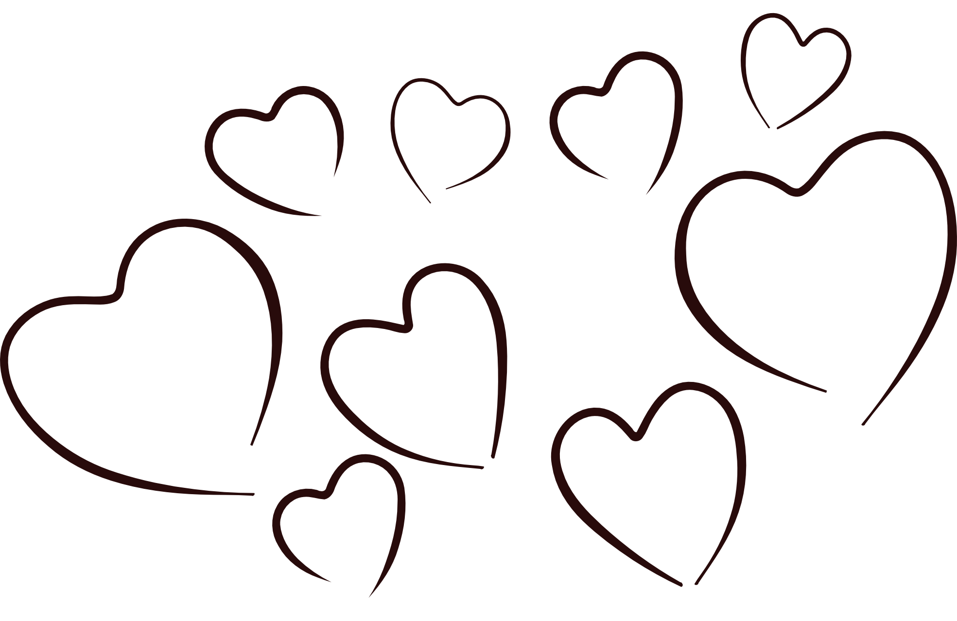 Black and white heart border clip art