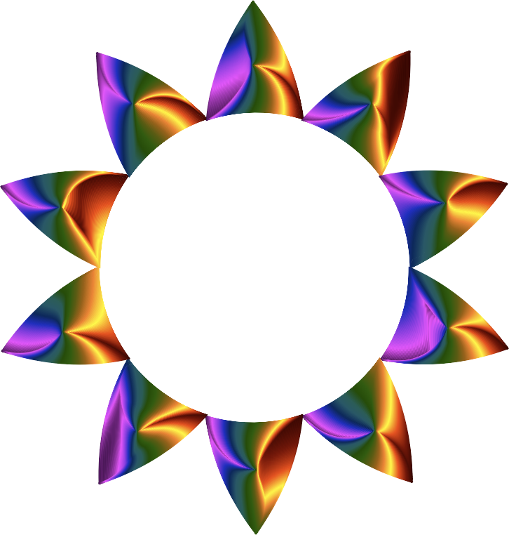 Clipart - Prismatic Sun Line Art No Background