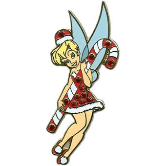 Your WDW Store - Disney Christmas Pin - Tinker Bell with Candy Cane