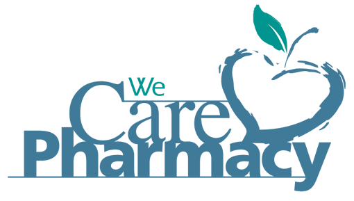 Pharmacy logo. Brand identity for We Care community pharmacy