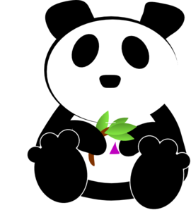 Bamboo Eating Cosmic Panda clip art - vector clip art online ...