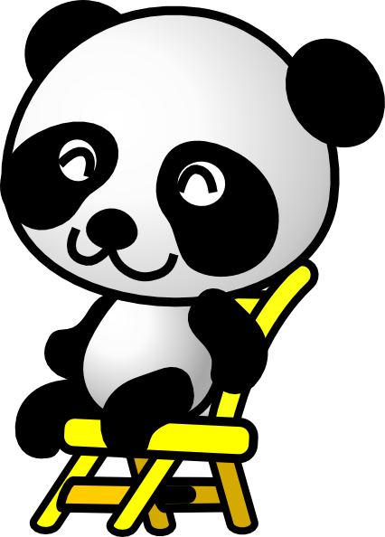 Sitting Panda Bear clip art - vector clip art online, royalty free ...