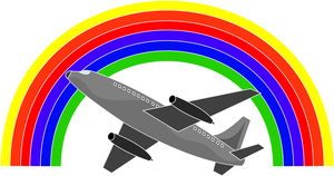 Travel Clipart Image - Airplane or Commercial Airliner along with ...