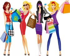0417-girls-shopping-vector- ...