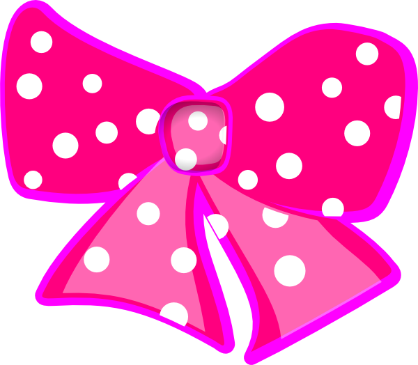 Pink Polka Dot Bow clip art - vector clip art online, royalty free ...