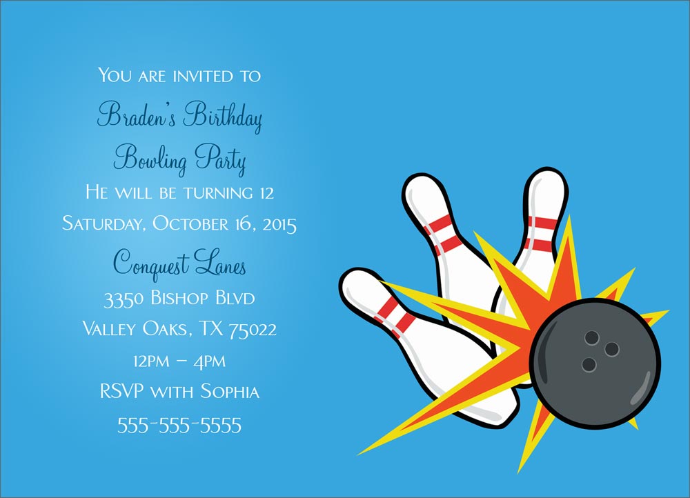 Bowling Party Invitation - Birthday Invitations from CardsDirect