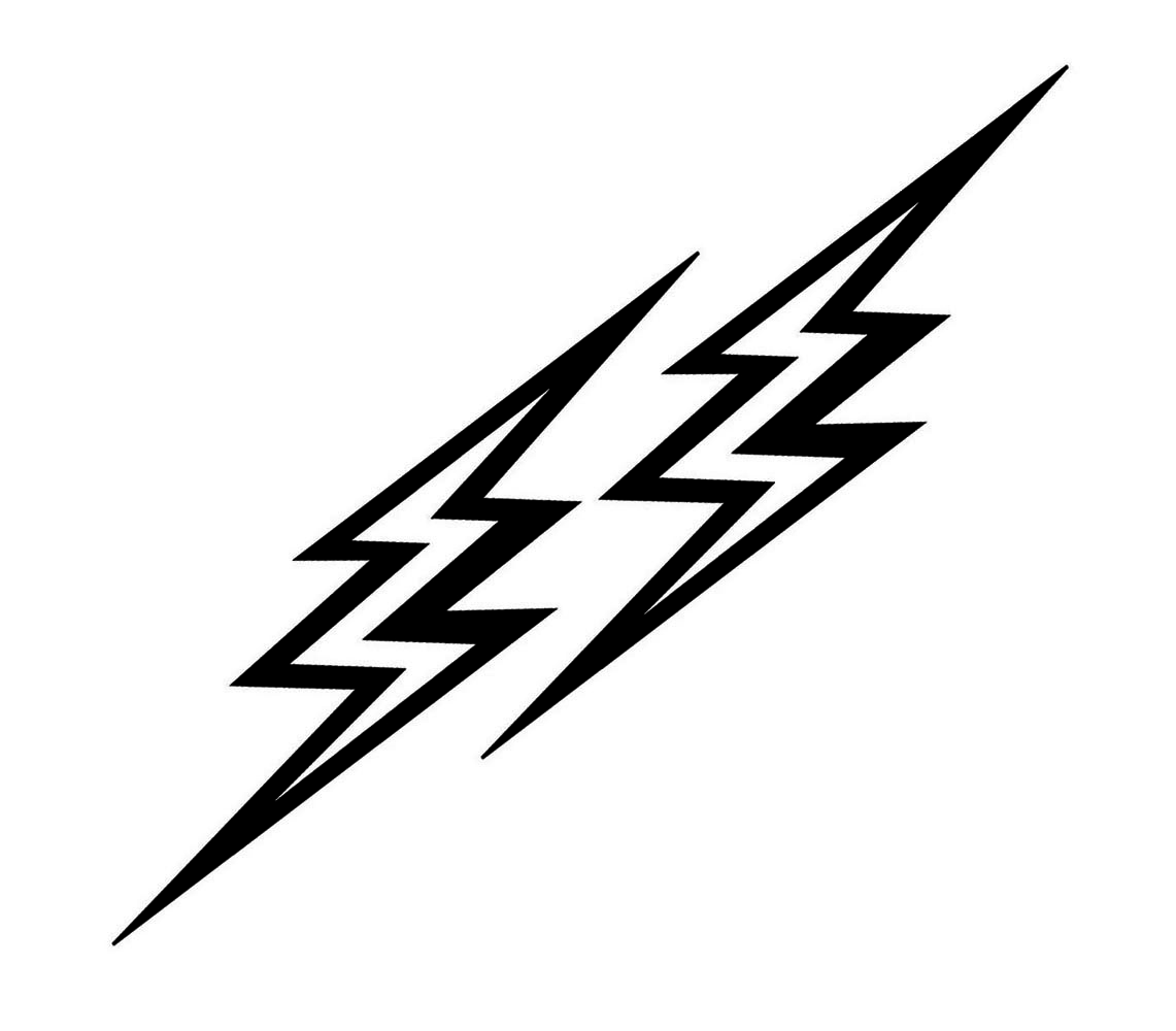 Lightning Bolts Roller Derby Skate Sticker Vinyl Color White ...