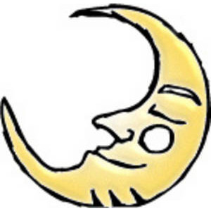 Free Cartoon Clipart Picture of a Sleeping Moon - Polyvore