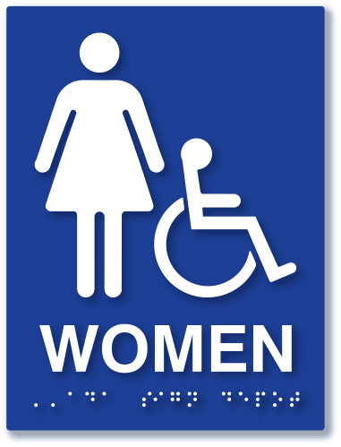 Womens Restroom ADA Signs with Female and Wheelchair Symbols ...