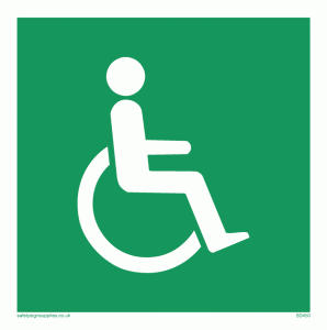wheelchair in door / disabled symbol only - safety sign from ...